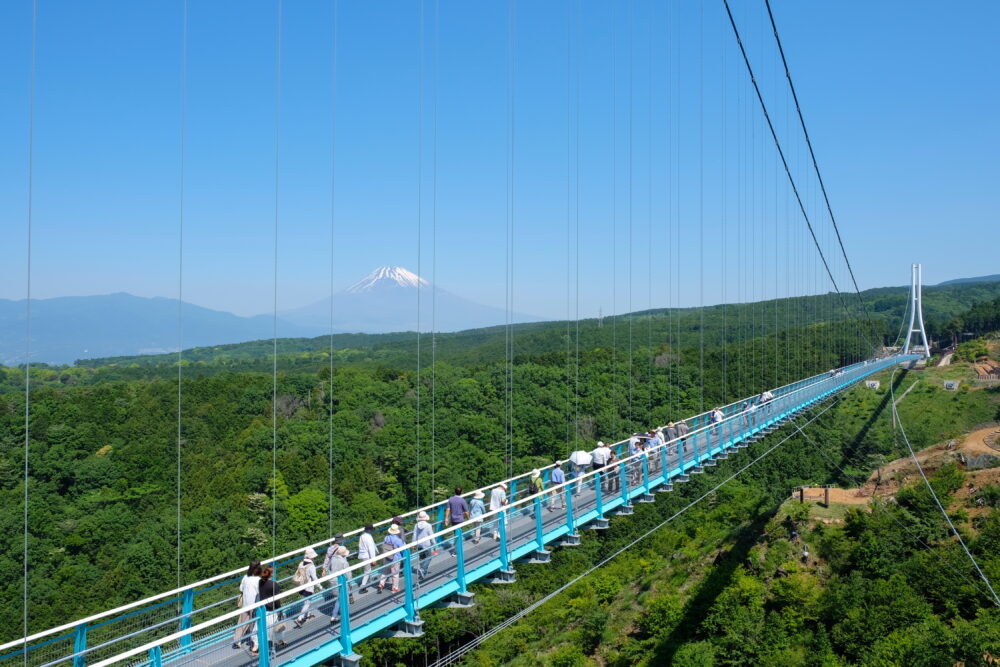 ニコンカメラで撮った三島スカイウォークと富士山